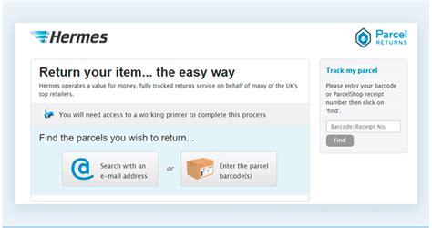 track hermes return parcel|Hermes online returns.